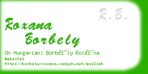 roxana borbely business card